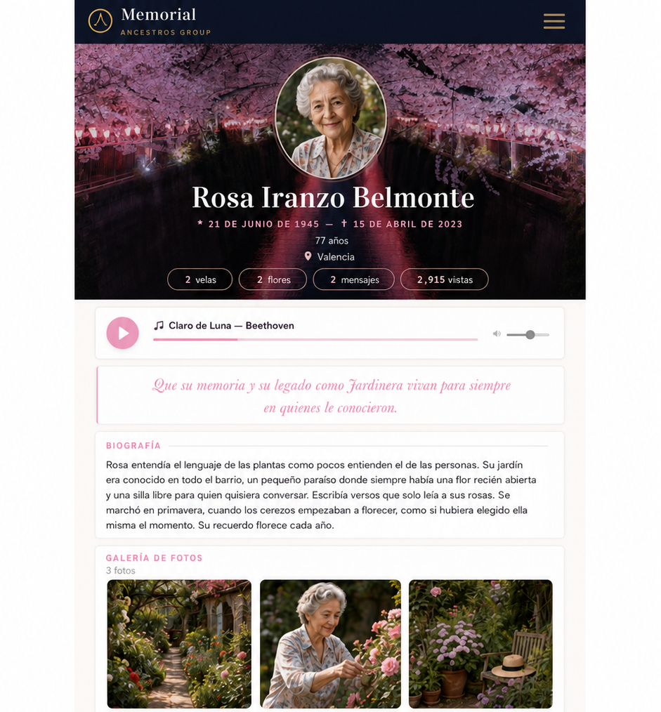 Memorial de Rosa Iranzo Belmonte, jardinera de Valencia